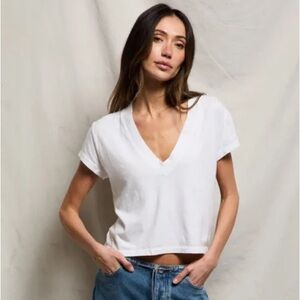 NWT PerfectWhiteTee Alanis Recycled Cotton V Neck Tee Size XL White